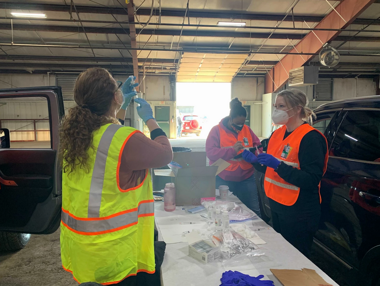 Pending vaccine supply, county health officials would like to host a vaccination clinic similar to the Douglas County Fairgrounds clinic once a week.