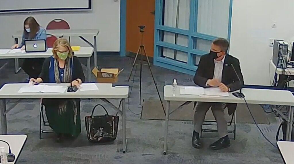 Brian Jordan and Marcia Weseman, both members of the Kansas Association of School Boards, offer guidance to the Eudora School Board over how to proceed with the upcoming superintendent search.