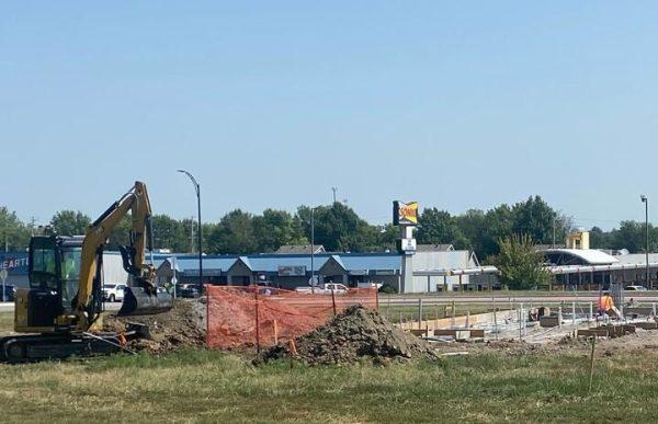 The new Scooter's Coffee location is under construction. The building will be between Casey's and Wendy's. 