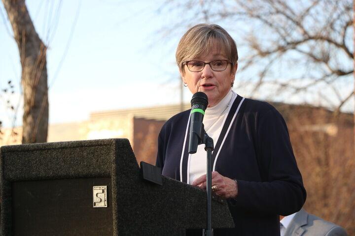 Kelly delivers remarks about the importance of child care services in Kansas.&#160;
&#160;