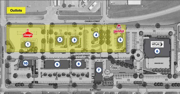 This map in the City Commission packet outlines the plans for retailers in the Nottingham development.