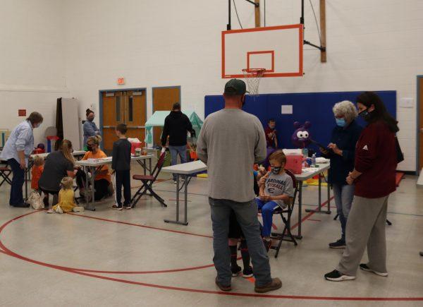 The first children's vaccine clinic in Eudora draws a large crowd Wednesday.