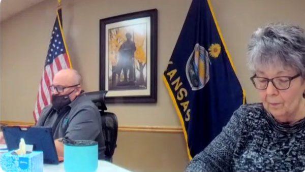 Mayor Tim Reazin and Vice Mayor Ruth Hughs, along with the rest of the commission, listen to Alleigh Weems present and answer questions on the Downtown Grant Program. 