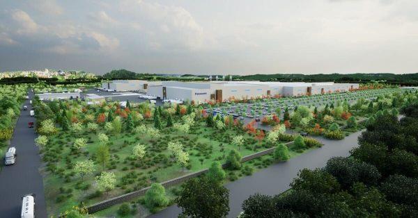 This artistic rendering depicts the future Panasonic plant, a mere five miles from the city limits of Eudora. (Photo courtesy of Panasonic).