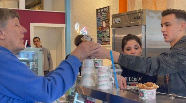 The store served up 78 gallons of ice cream Saturday and Sunday.