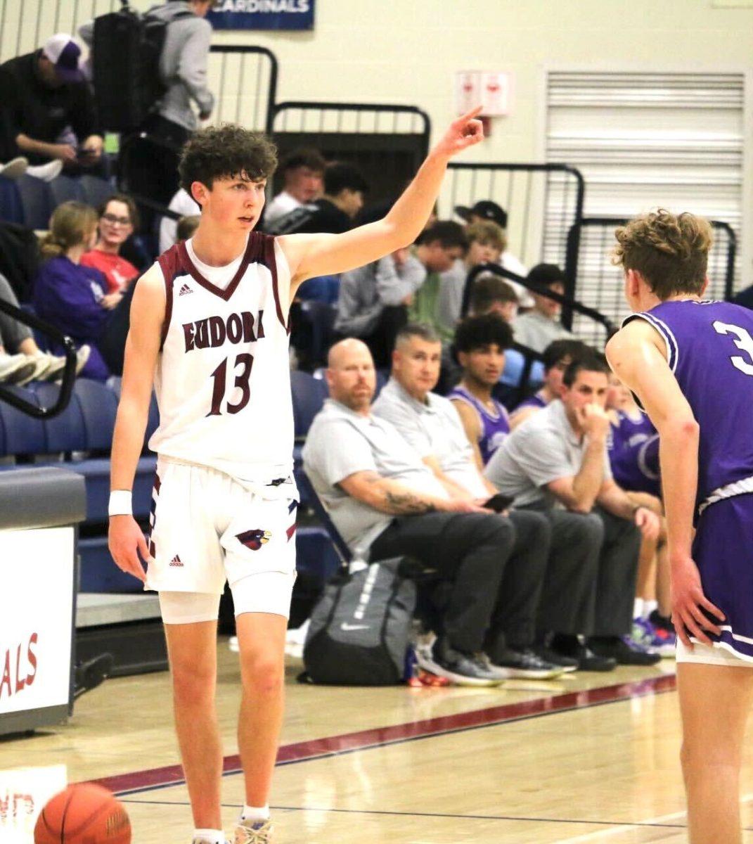Senior Cole Parker sets up the offense to attack the basket.
