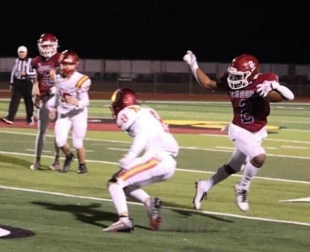 File photo from the Cardinals&#8217; game against Labette County. Senior Octavius Lyles has an offer from Peru State College in Nebraska to play college football.