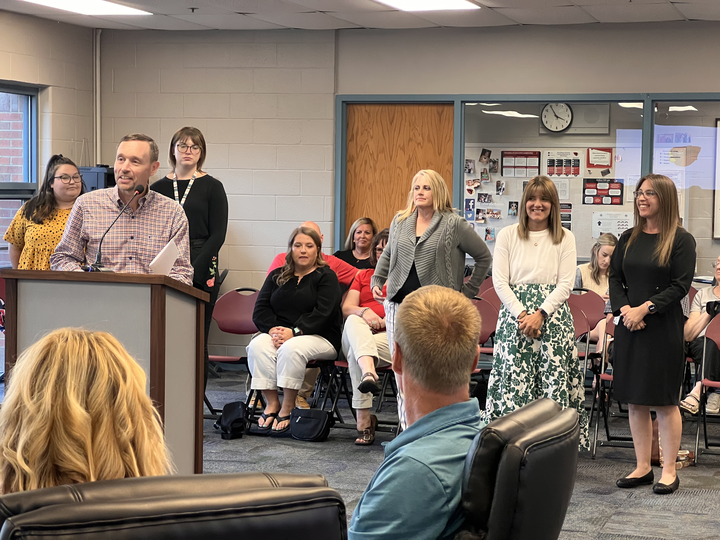 The board was introduced to some of the new teachers during Thursday&#8217;s meeting.