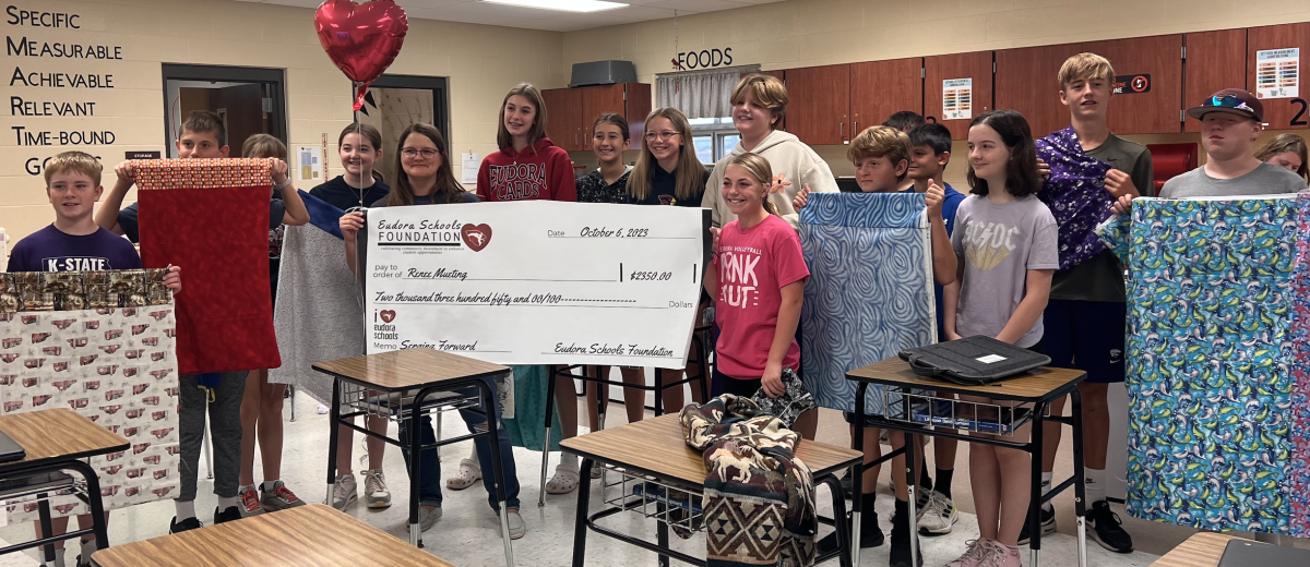 High school FACS teacher Renee Mueting was awarded two grants for her classes: one for students to use a serger, and one for new appliances for students to make quick and easy meals.&#160;&#160;