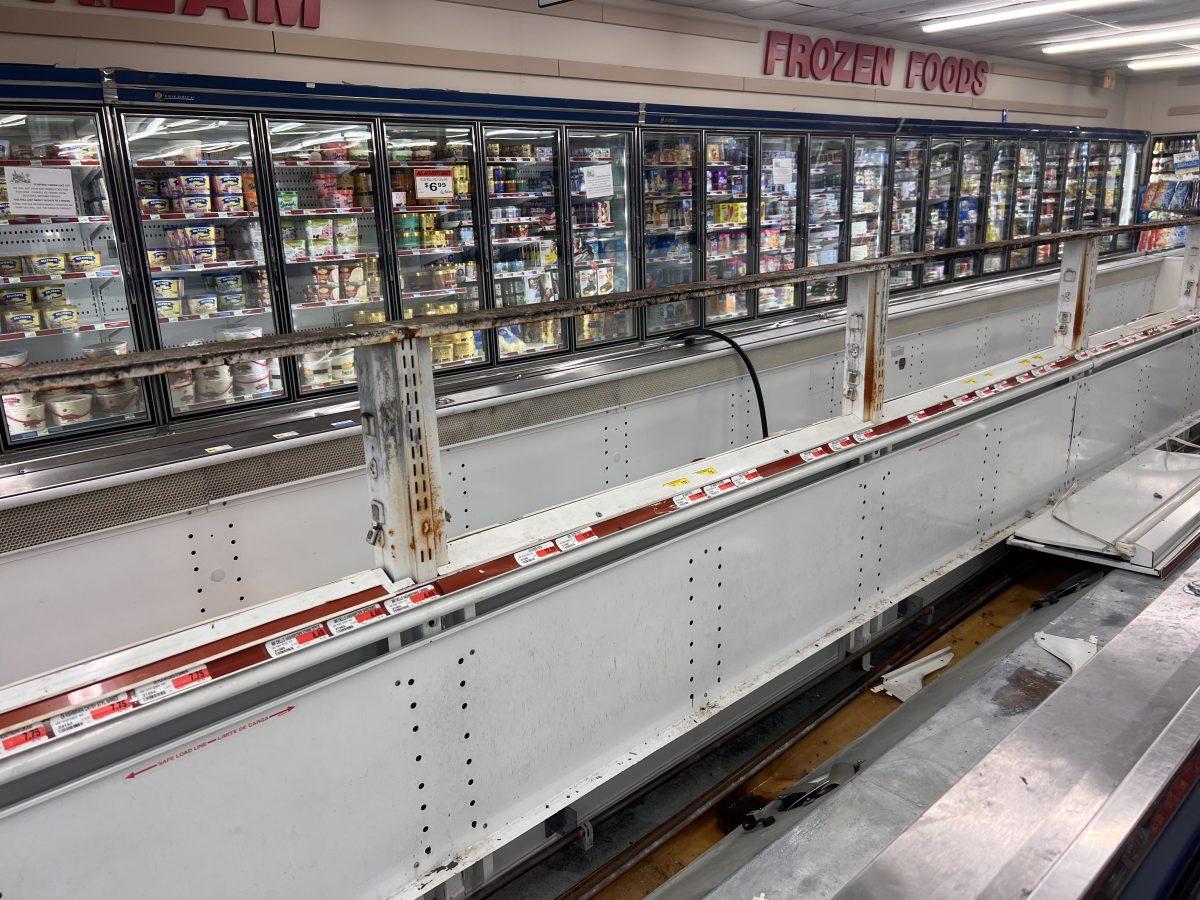 The bunker freezers are being emptied and disassembled Tuesday morning as crews begin a remodel of Gene&#8217;s freezer section.&#160;