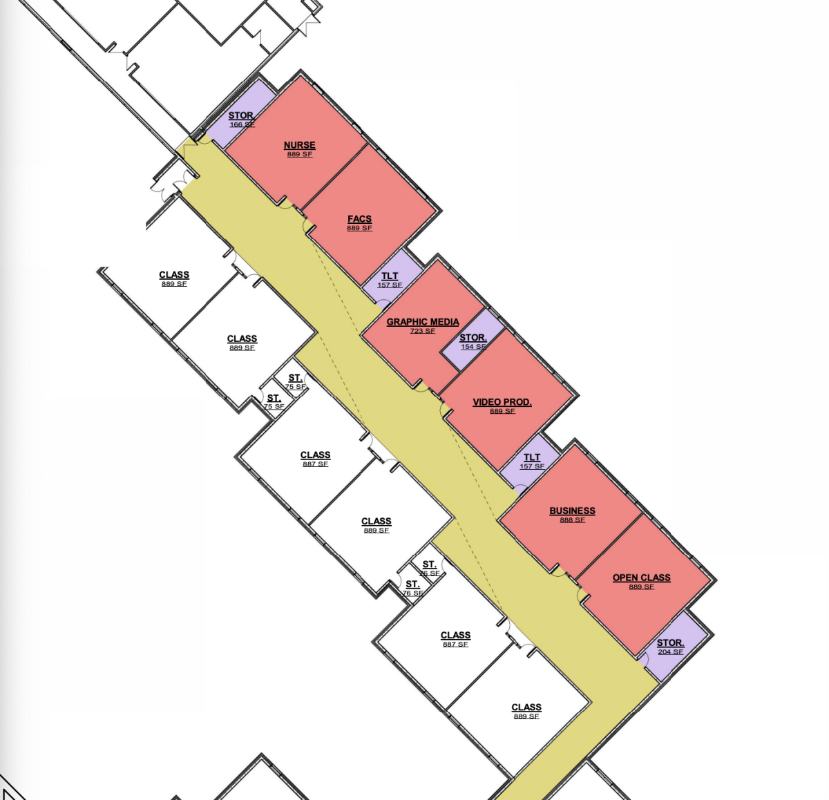 Rendering shows the outline for new classroom additions at the high school.&#160;