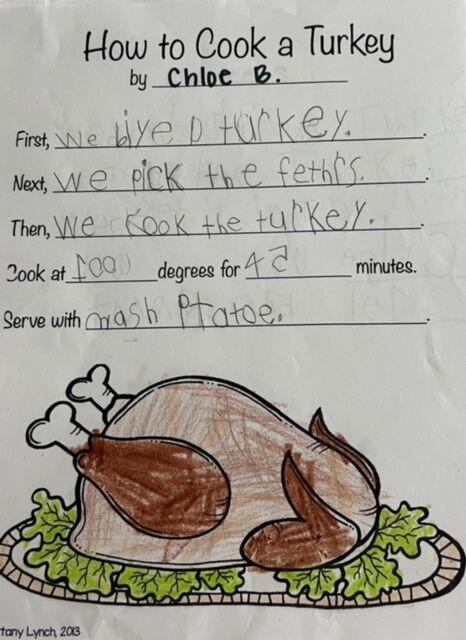 Cooking Thanksgiving with first grade
