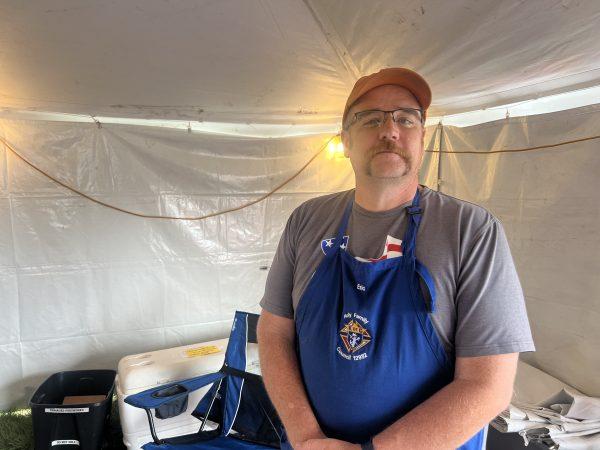 Eric Ganson spends the day running the Knights of Columbus firework stand. The stand will be open starting 10 a.m. Thursday until they sell out.