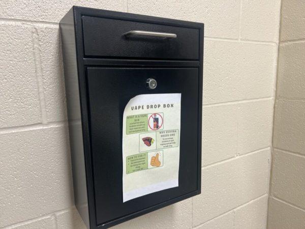 Four vape disposable boxes were installed in bathrooms at the middle and high schools earlier this month. The boxes offer students a way to dispose of their vapes safely without getting in trouble.