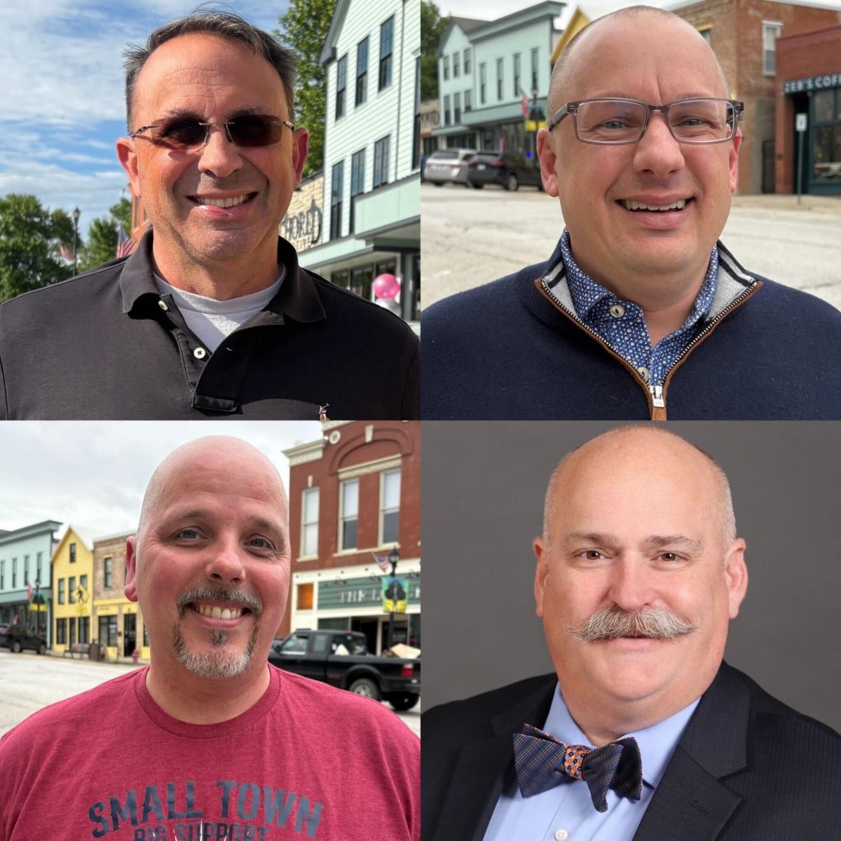City candidates clockwise, John Cullen Jr., Grant High, Jason Musick and Tim Reazin





