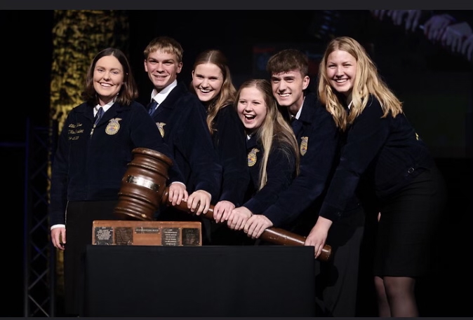 Submitted photo. Ally Rietcheck was named one of the six FFA state officers during the state convention. She will serve in the sentinel position for the next year alongside five officers. 