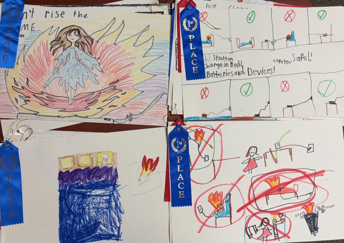 Art teacher Katie Eckelberry said students were passionate about their fire posters, and some even took them home to continue working on them.