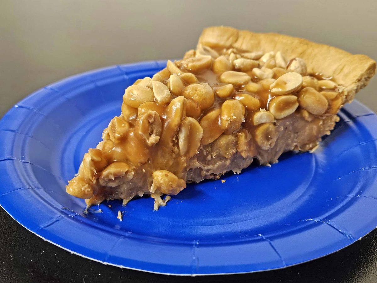 Featuring salty peanuts, along with a peanut butter and marshmallow base and homemade caramel on top, this pie, inspired by Payday candy bars, is a must for any peanut lover.