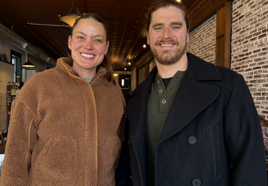 Longtime friends Natali Jones and Chandler Smith, pictured at Zeb’s, are the new owners of Smith + Jones, a high-end furniture business coming to the old location of the Lodge. 