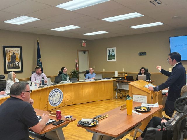 City Manager Zack Daniel presents to the City Commission Monday about the implications of redirecting an expiring sales tax toward public safety funding. 